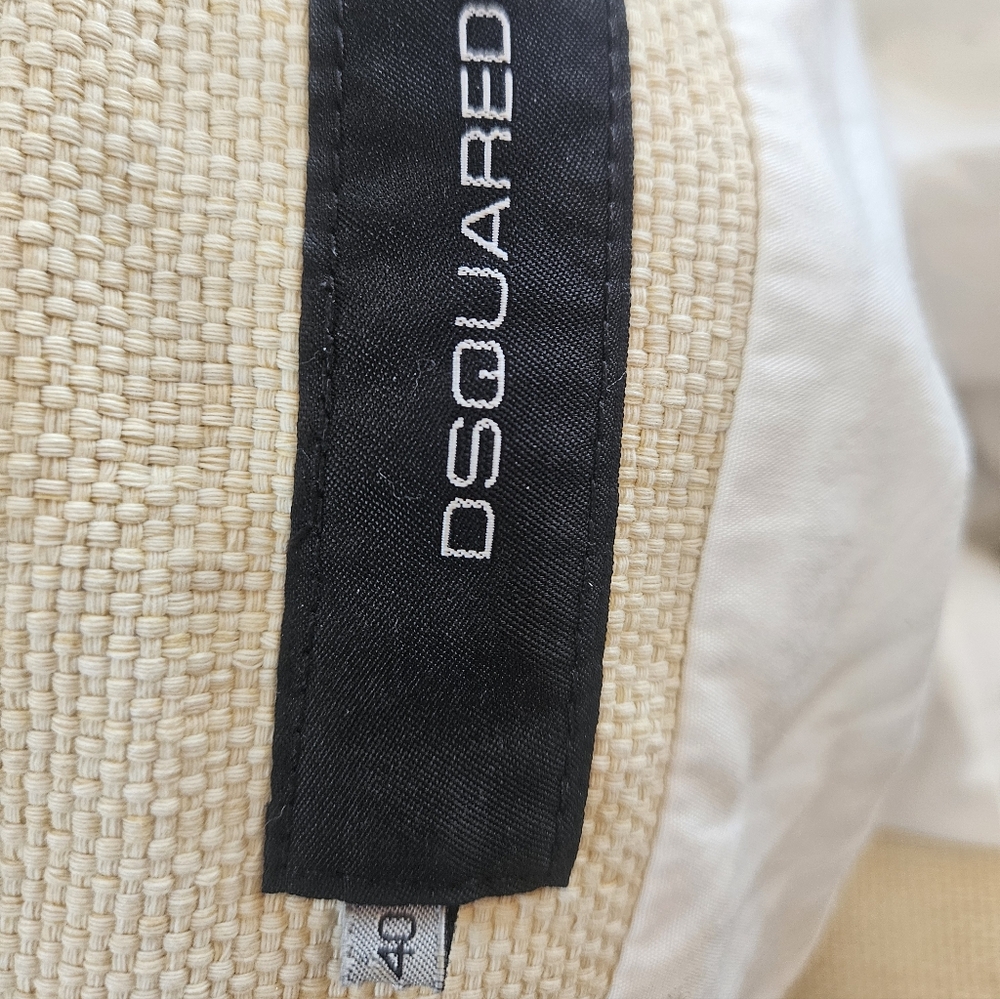 Dsquared Italian Tailoring Coco Cream Black Piping Art House Trench Coat Xs S 40 - Picture 8 of 10